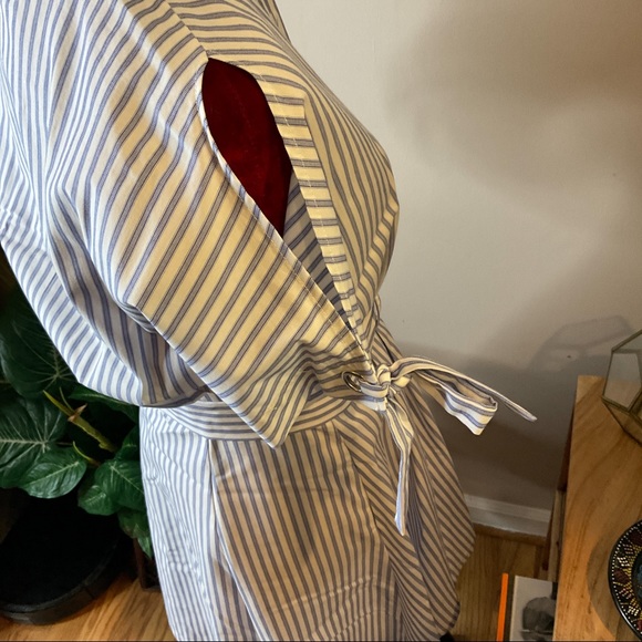 SOLD NM Neiman Marcus Striped Cotton Dress Blue Size 4 - Picture 7 of 8